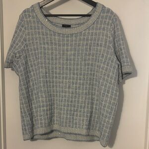 Talbots Blue Plaid sparkle sweater 1x